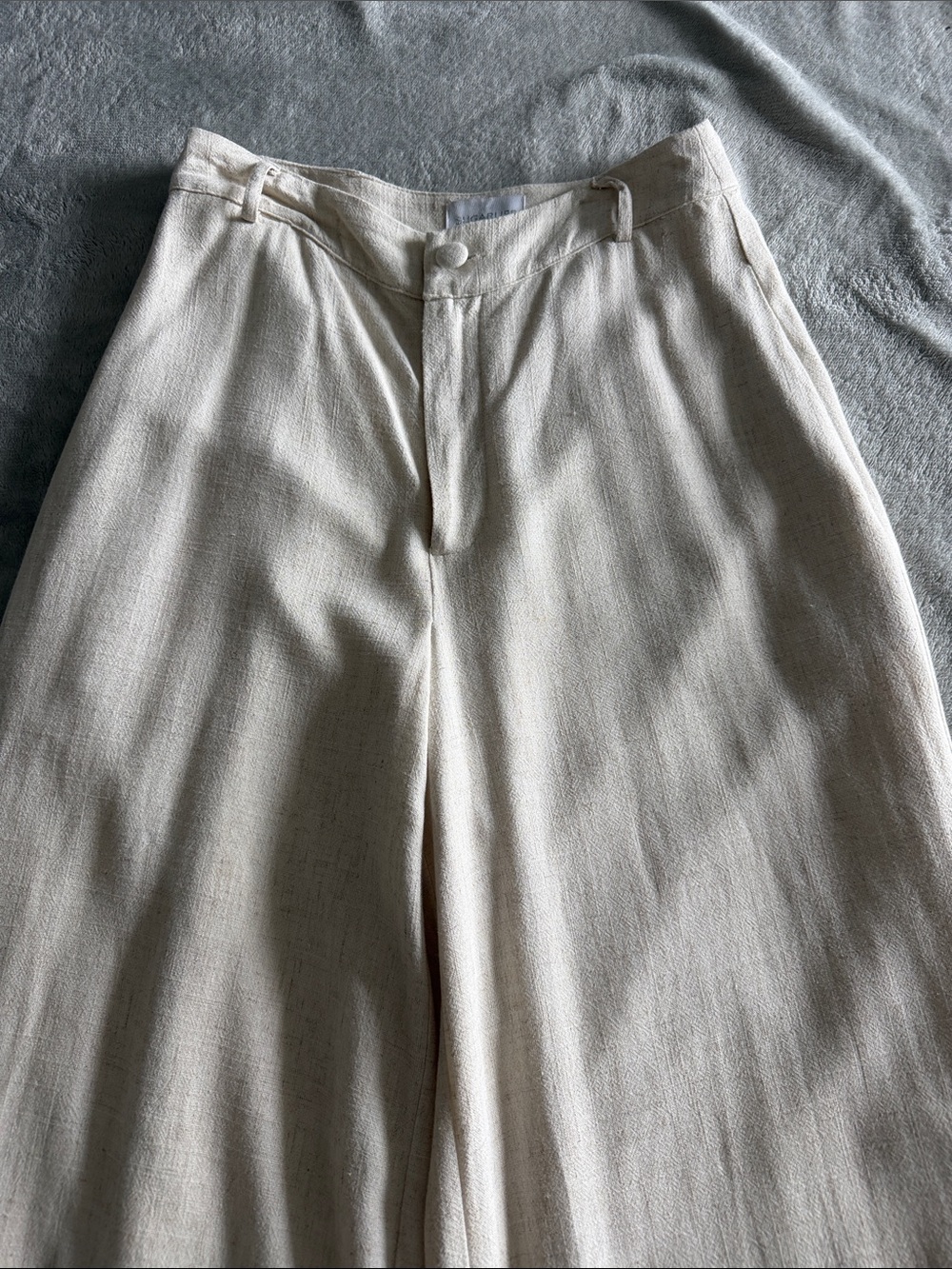Sugarlips Wide-Leg Cream Chinos - Picture 2 of 3